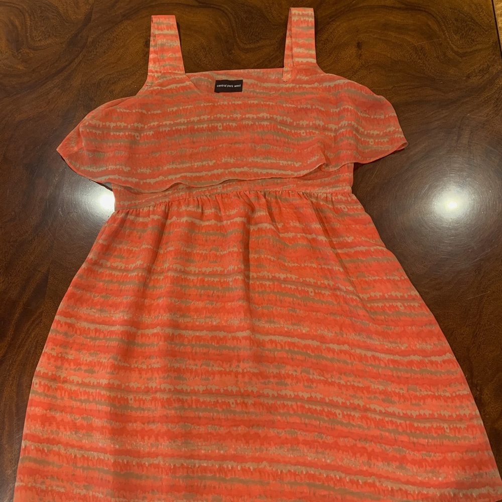 Mix of orange and pink mini dress